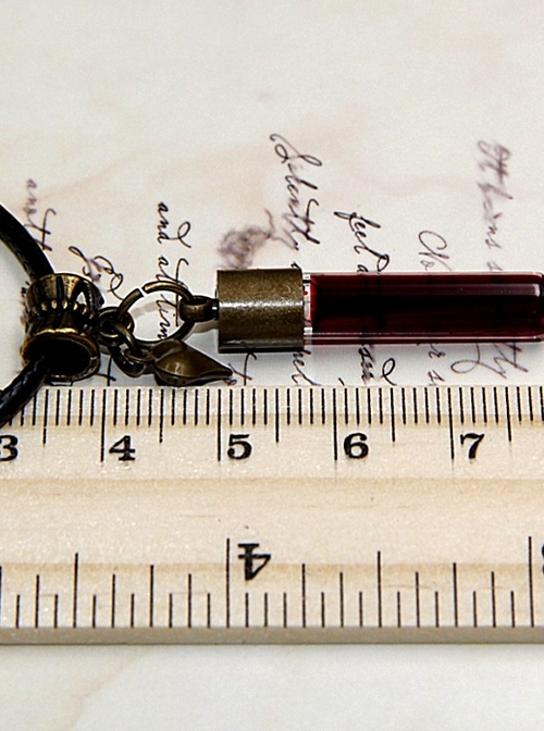 Steampunk Gothic Dracula Vows Retro Edition Vampire Blood Vial Earl's Vows PU Choker