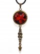 Steampunk Retro Gothic Magic Series Flame Magic Array Inverse Five Awn Small Pendulum Necklace