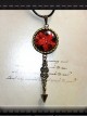 Steampunk Retro Gothic Magic Series Flame Magic Array Inverse Five Awn Small Pendulum Necklace