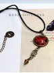 Steampunk Retro Gothic Magic Series Flame Magic Array Inverse Five Awn Small Pendulum Necklace