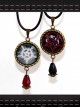 Steampunk Retro Gothic Magic Series Reverse Pentagram Crystal Pendant Little Witch Necklace