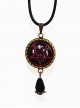 Steampunk Retro Gothic Magic Series Reverse Pentagram Crystal Pendant Little Witch Necklace
