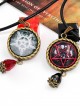 Steampunk Retro Gothic Magic Series Reverse Pentagram Crystal Pendant Little Witch Necklace