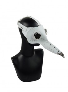 Steampunk Pestilence White Small Long Beak Doctor Halloween Gothic Party Cosplay Mask