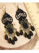 Gothic Retro Black Elegant Pearl Earrings