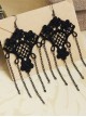 Gothic Black Tassel Lace Earrings