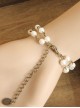 Gothic Retro Bronze Rose Pearl Bracelet
