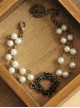 Gothic Retro Bronze Rose Pearl Bracelet