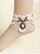 Gothic Retro Elegant White Lace Wedding Ankle Bracelet