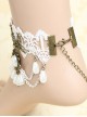 Gothic Retro Elegant White Lace Wedding Ankle Bracelet