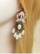 Gothic Retro White Elegant Pearl Earrings