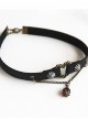Steam Punk Red Crystal Bleeding Heart Retro Rivet Gothic PU Necklace