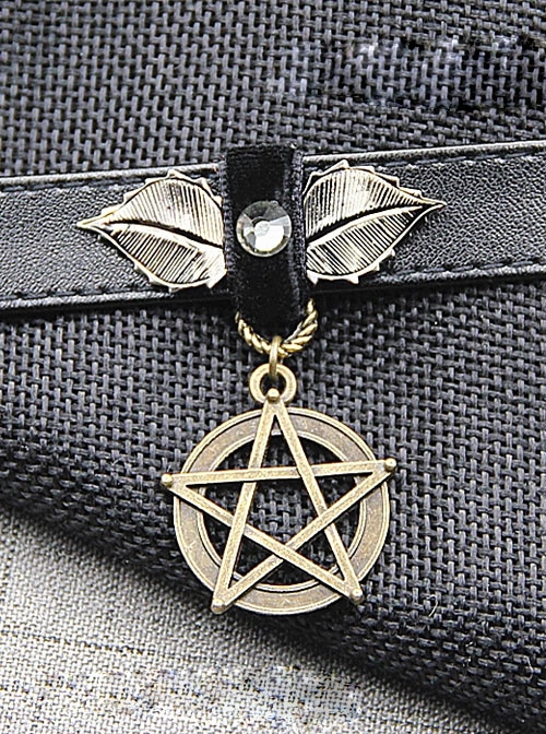 Steampunk Dark Magic Star Retro Gothic PU Necklace