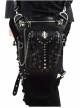 Steampunk Black Multi-function Outdoors Rivet Sliver Chain Men's Inclined Shoulder Bag
