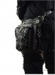 Steampunk Black Multi-function Outdoors Rivet Sliver Chain Men's Inclined Shoulder Bag