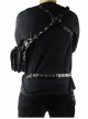 Steampunk Black Multi-function Outdoors Rivet Sliver Chain Men's Inclined Shoulder Bag