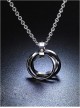 Steam Punk Retro Concise Black Ring Pendants Men's Necklace