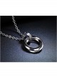 Steam Punk Retro Concise Black Ring Pendants Men's Necklace