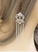 Retro White Lace Gothic Tassel Earrings