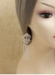 Retro White Lace Gothic Tassel Earrings