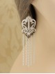 Retro White Lace Gothic Tassel Earrings