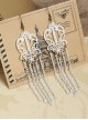 Retro White Lace Gothic Tassel Earrings
