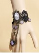 Retro Black Lace Violet Gothic Bracelet Ring Jewelry
