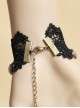 Retro Black Lace Violet Gothic Bracelet Ring Jewelry