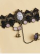Retro Black Lace Violet Gothic Bracelet Ring Jewelry