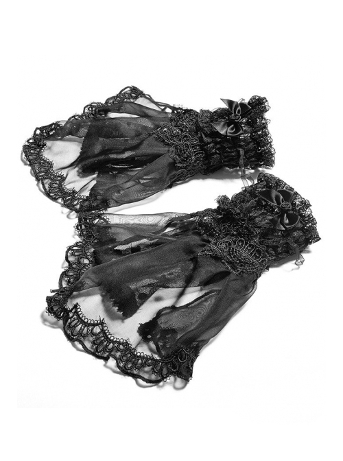 Nobility Black Lace Punk Gothic Lolita Gloves