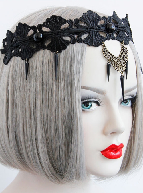 Punk Vintage Black Lace Gothic Hair Hoop