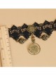 Black Lace Rose Pendant Gothic Necklace