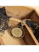 Black Lace Rose Pendant Gothic Necklace
