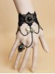 Black Lace Bronze Butterfly Gothic Bracelet Ring Jewelry