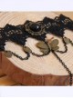 Black Lace Bronze Butterfly Gothic Bracelet Ring Jewelry
