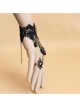 Black Lace Pearl Pendant Gothic Bracelet Ring Jewelry