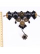 Black Lace Pearl Pendant Gothic Bracelet Ring Jewelry