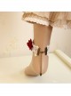 White Lace Red Rose Gothic Wedding Ankle Bracelet