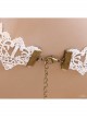 Peacock Pendant White Lace Gothic Necklace