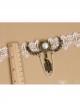 Peacock Pendant White Lace Gothic Necklace