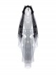 Romantic Bride Cross Pendant Gothic Black Veil