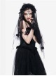 Romantic Bride Cross Pendant Gothic Black Veil