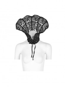 Positioning Black Lace Gothic Queen Scarf