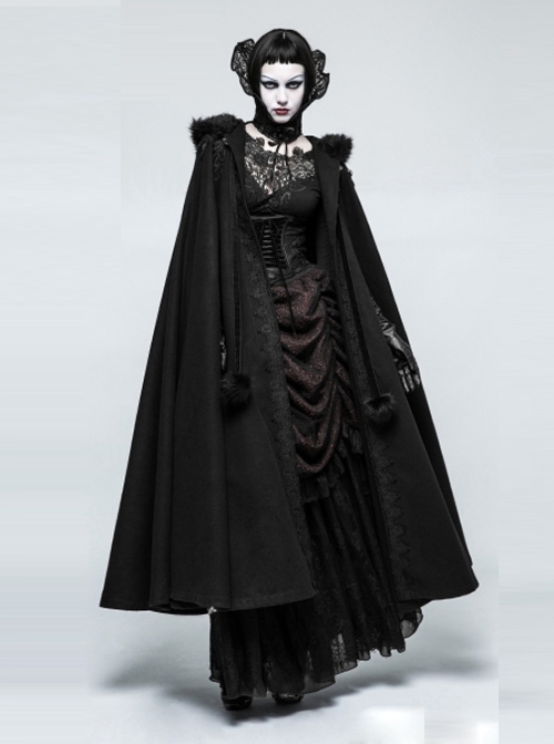 Positioning Black Lace Gothic Queen Scarf