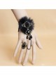 Black Lace Resin Diamond Gothic Lolita Bracelet Ring Jewelry