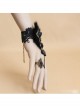 Black Lace Resin Diamond Gothic Lolita Bracelet Ring Jewelry