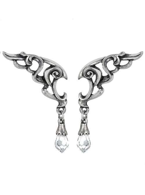 Punk Eternal Wings Crystal Pendant Earrings