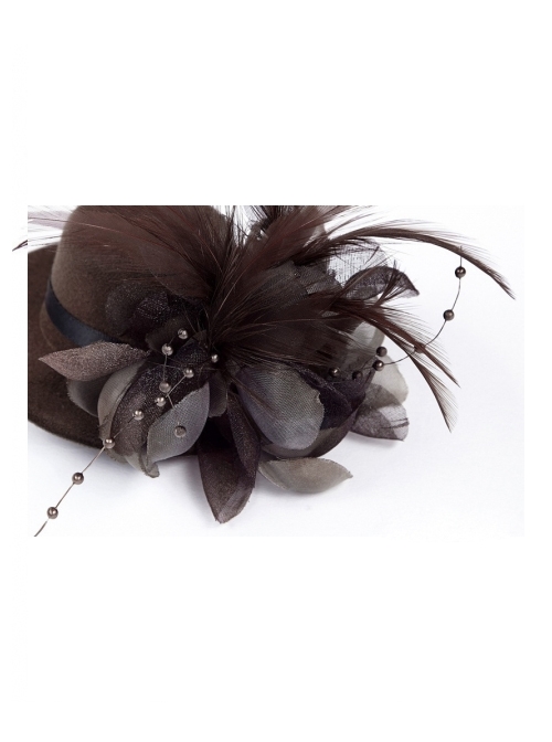 Steam Punk Gothic Retro Brown Mini Hat Hair Clip