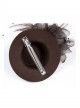 Steam Punk Gothic Retro Brown Mini Hat Hair Clip