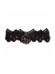 Palace Style Retro Black Lace Red Jewel Inlay Gothic Necklace